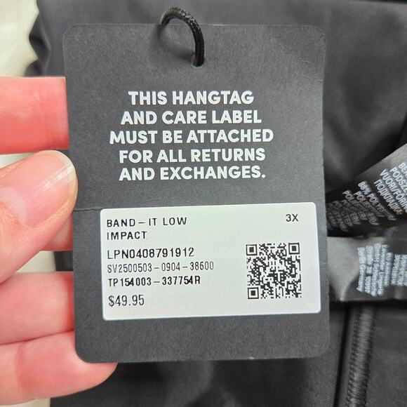 Savage x Fenty Black Band-It Low Impact Logo Sports Bra NEW Women's 3X - Picture 11 of 12